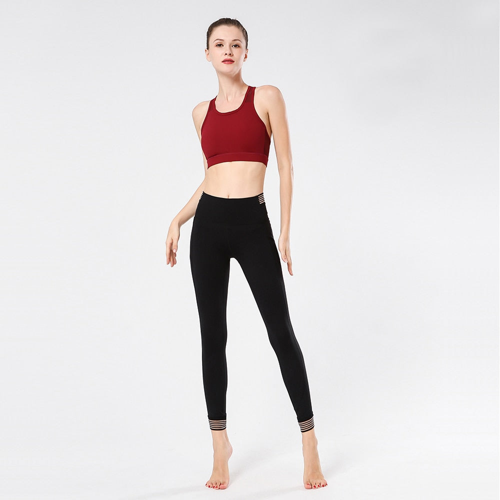 Lace Splice Yoga Pants for Women Sexy Mesh Side Stretch Leggings High Waist  Long Pants for Workout Dance