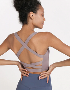 Crossed High Support Padded Yoga Top