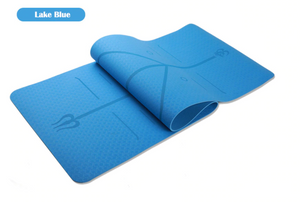 Yoga Mat Posture Line Double Layer One-color Non-slip