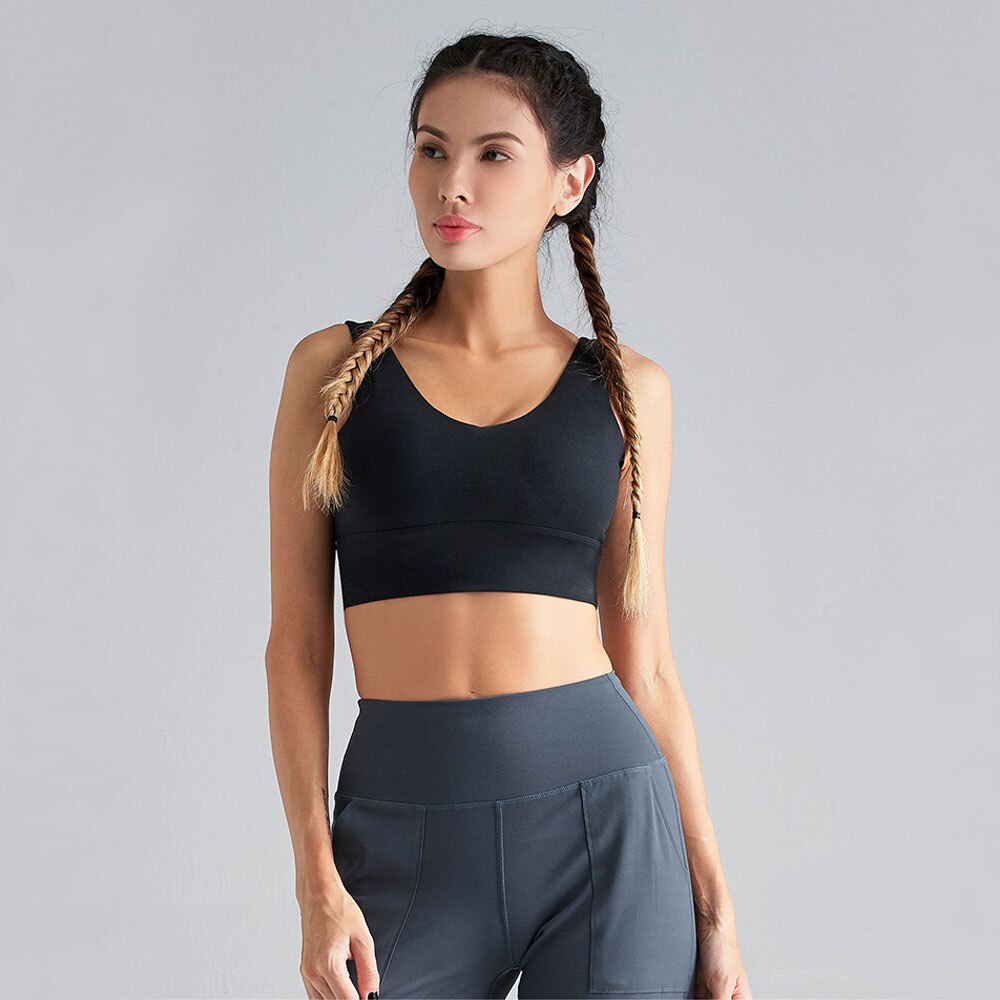 Yoga Bra Deep V Back Shockproof