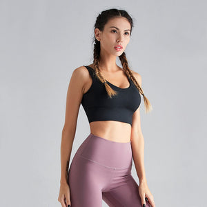 Yoga Bra Deep V Back Shockproof