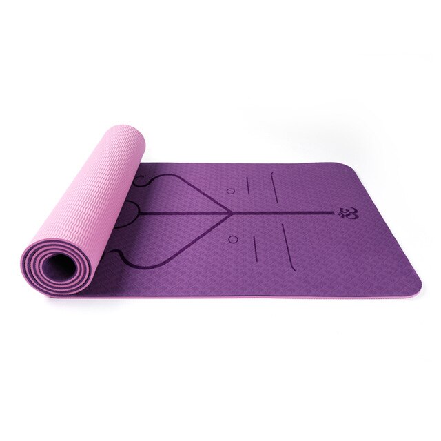 Position Line Assist Double Layer Two-color Yoga Mat