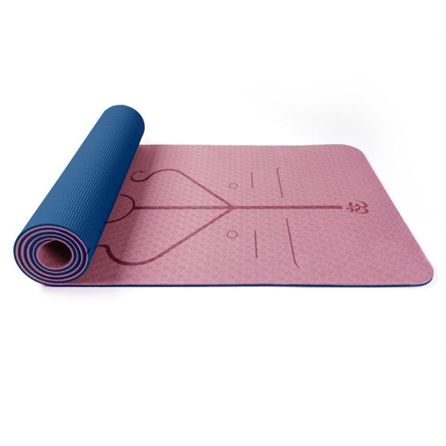 Position Line Assist Double Layer Two-color Yoga Mat