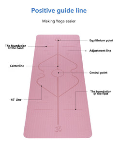 Position Line Assist Double Layer Two-color Yoga Mat