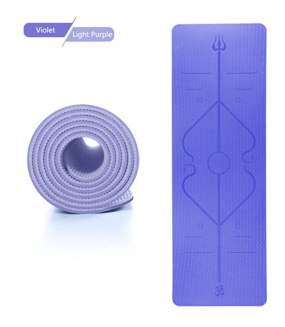 Position Line Assist Double Layer Two-color Yoga Mat