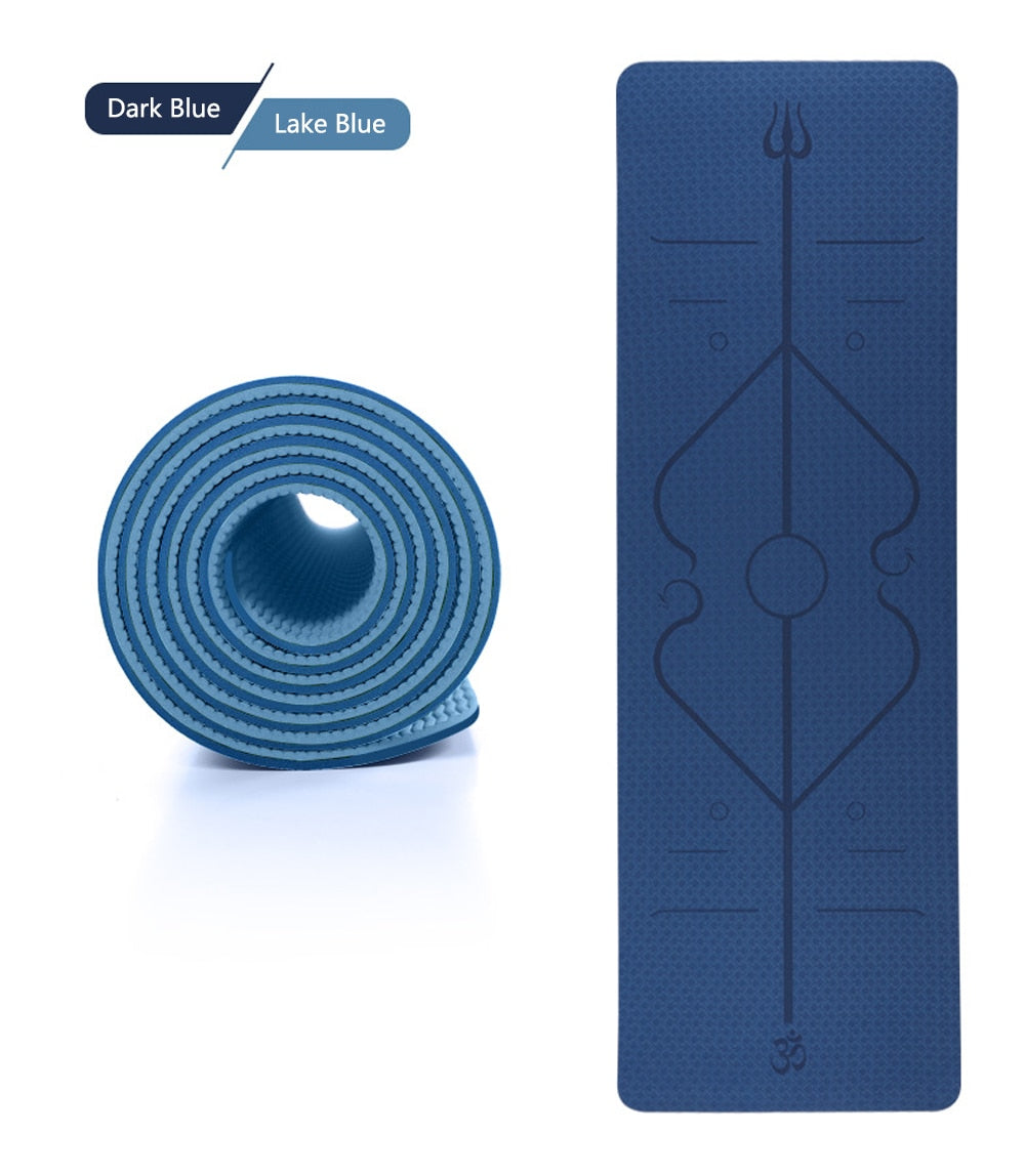 Position Line Assist Double Layer Two-color Yoga Mat