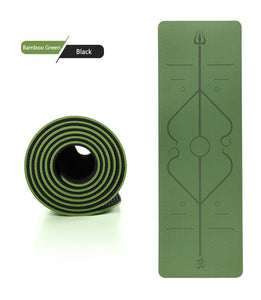 Position Line Assist Double Layer Two-color Yoga Mat