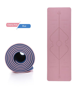 Position Line Assist Double Layer Two-color Yoga Mat