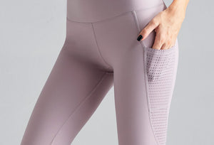 Pocket Hollow Stitching Soft Yoga Pants