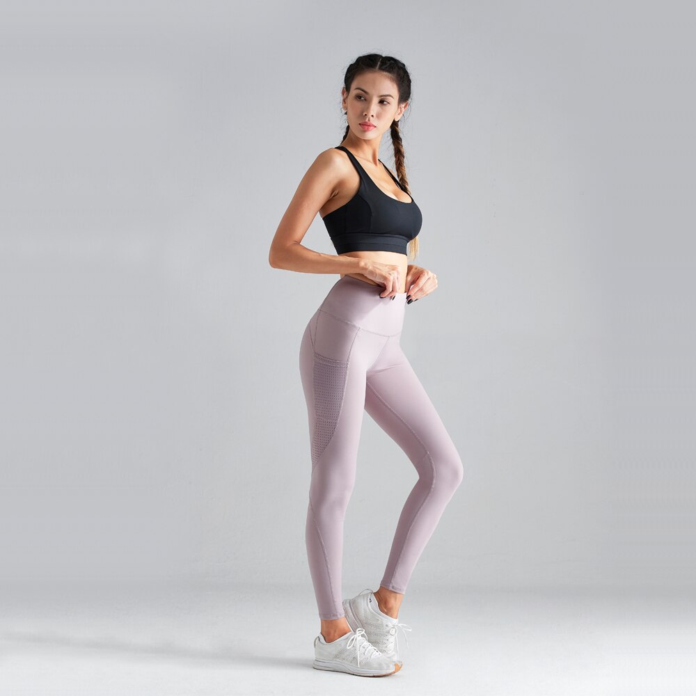 Pocket Hollow Stitching Soft Yoga Pants