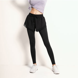 Yoga Two Pieces Lace-Up Yoga Tights