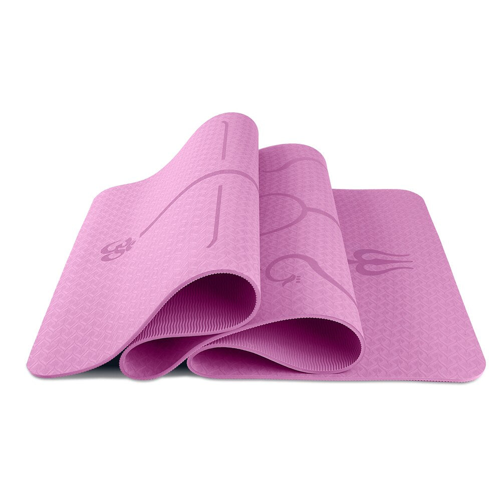 Yoga Mat Posture Line Double Layer One-color Non-slip