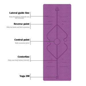 Yoga Mat Posture Line Double Layer One-color Non-slip