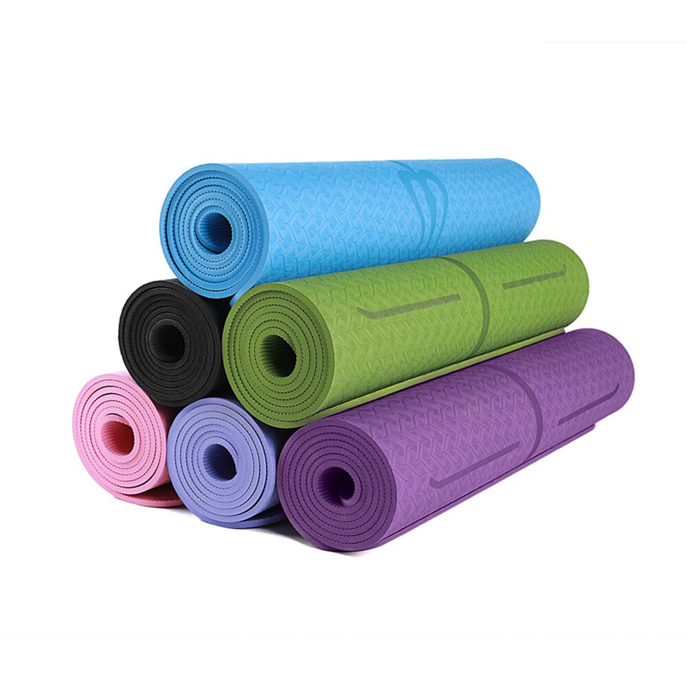 Yoga Mat Posture Line Double Layer One-color Non-slip