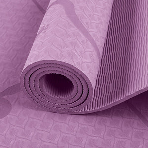 Yoga Mat Posture Line Double Layer One-color Non-slip