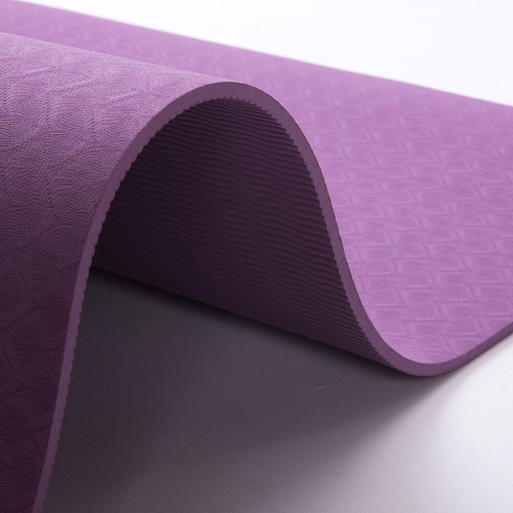 Yoga Mat Posture Line Double Layer One-color Non-slip