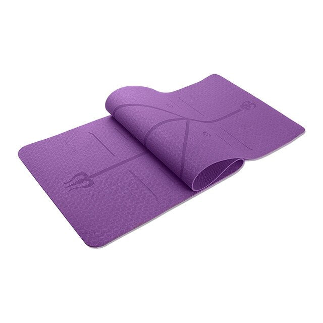 Yoga Mat Posture Line Double Layer One-color Non-slip