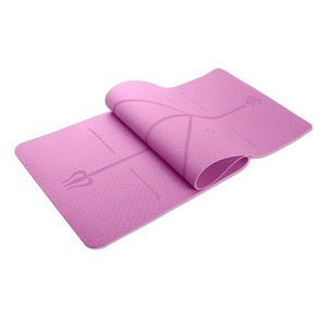 Yoga Mat Posture Line Double Layer One-color Non-slip