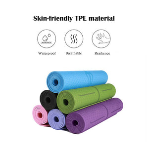 Yoga Mat Posture Line Double Layer One-color Non-slip