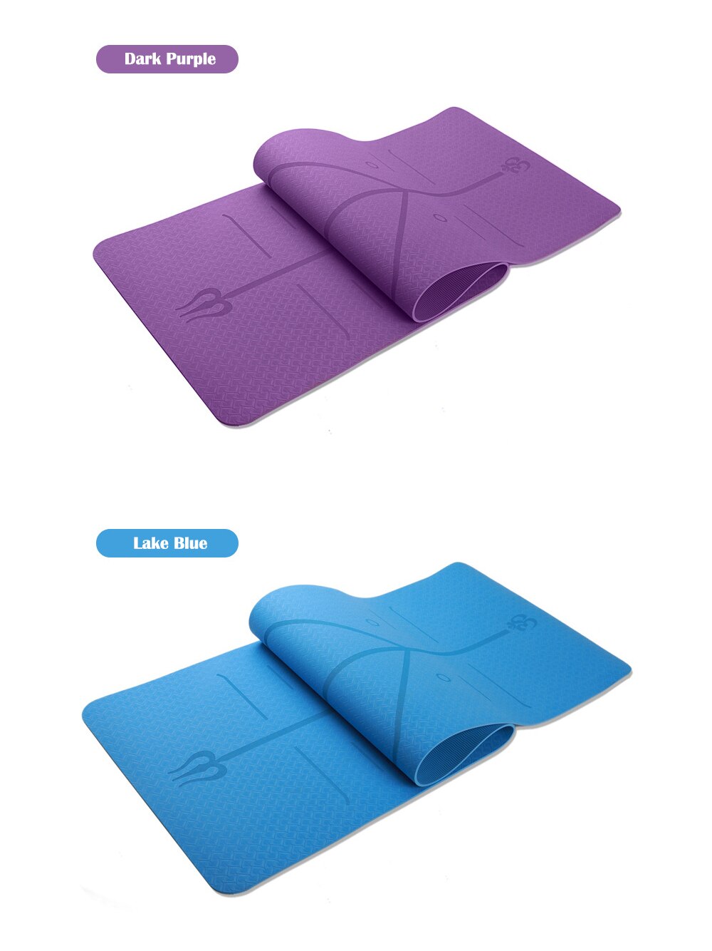 Yoga Mat Posture Line Double Layer One-color Non-slip