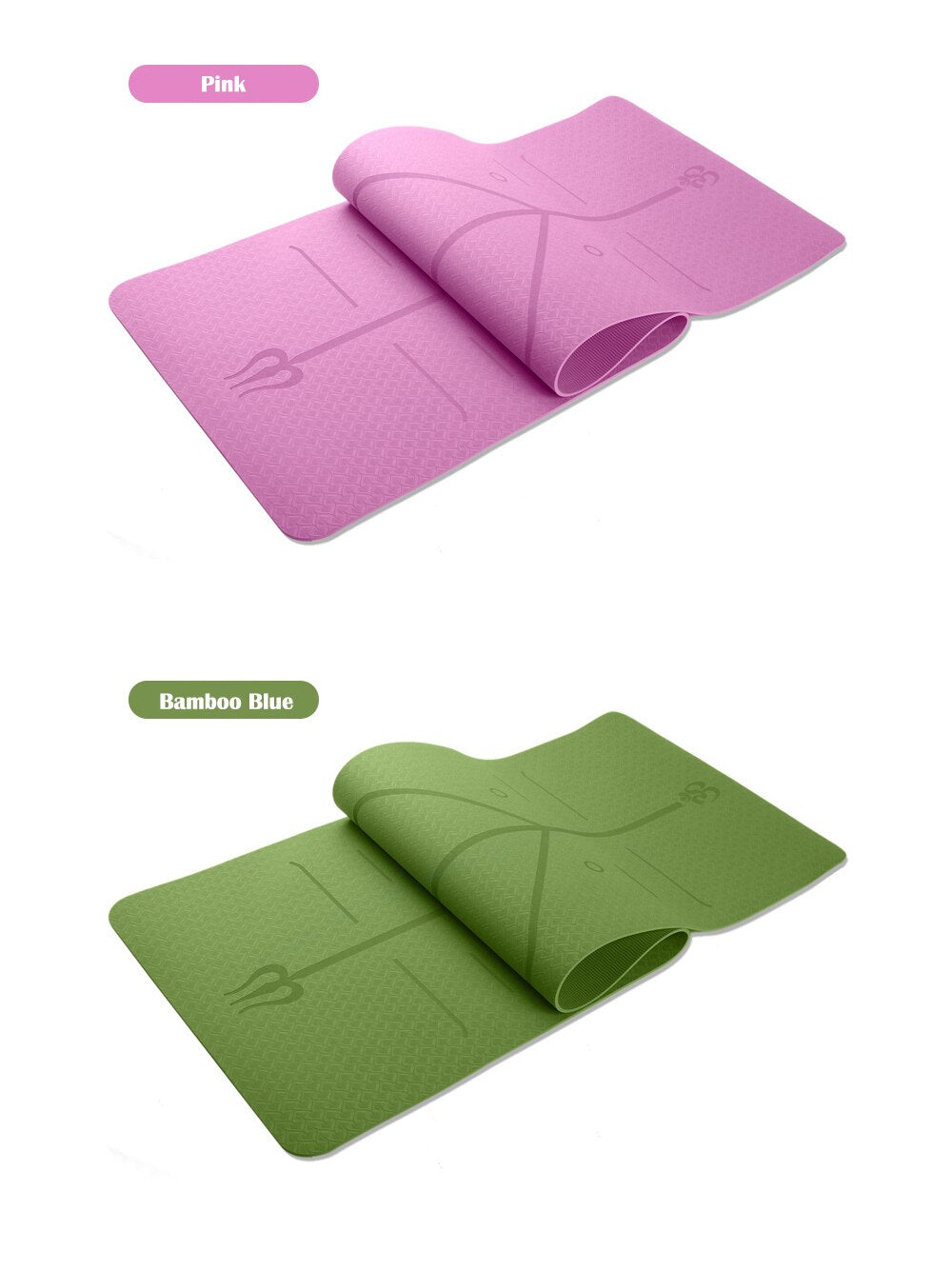 Yoga Mat Posture Line Double Layer One-color Non-slip