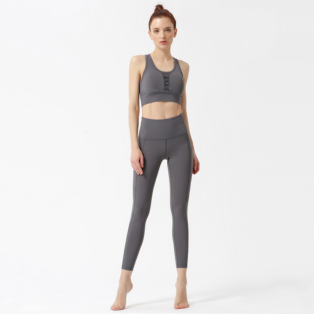 High Waist-Cross Side Pockets Yoga Pants