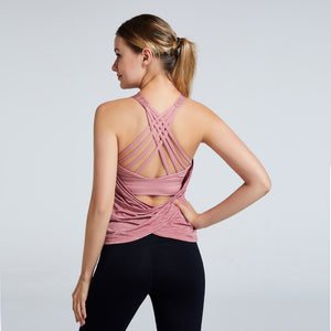 Yoga Top Two-Piece Loose Cross Back