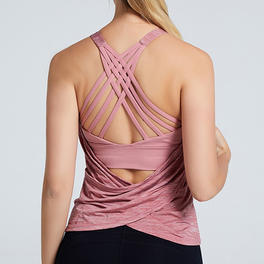 Yoga Top Two-Piece Loose Cross Back