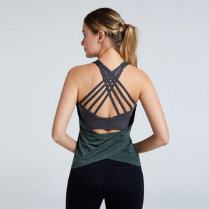 Yoga Top Two-Piece Loose Cross Back