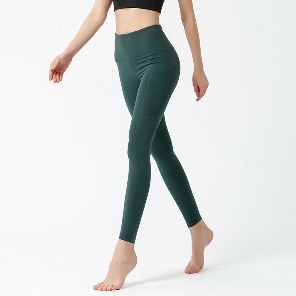 High Waist-Cross Side Pockets Yoga Pants