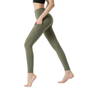 High Waist-Cross Side Pockets Yoga Pants