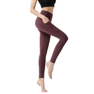 High Waist-Cross Side Pockets Yoga Pants