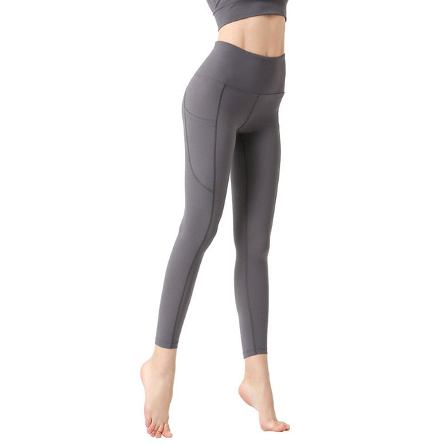 High Waist-Cross Side Pockets Yoga Pants