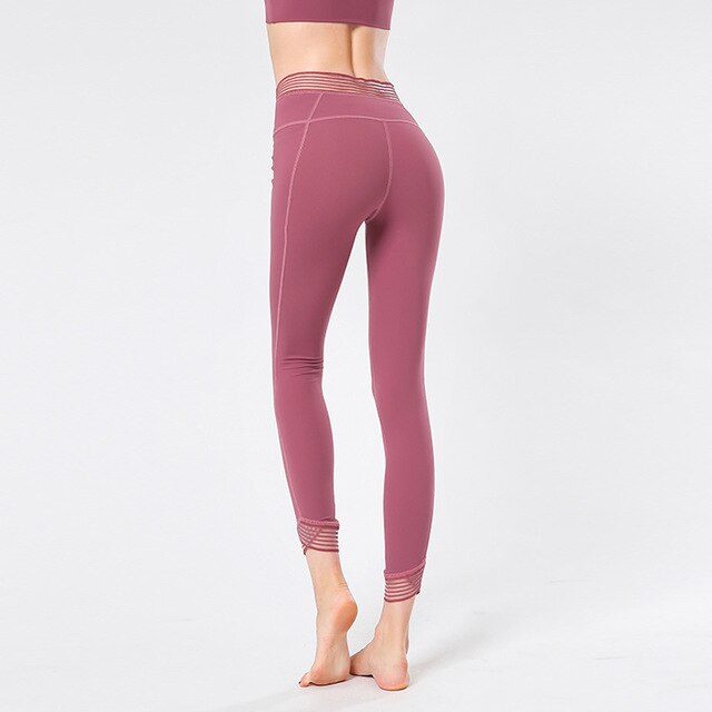 Mesh Splice High Waist Yoga Pants