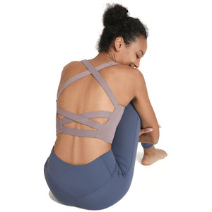 Crossed High Support Padded Yoga Top