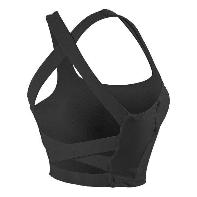 Crossed High Support Padded Yoga Top