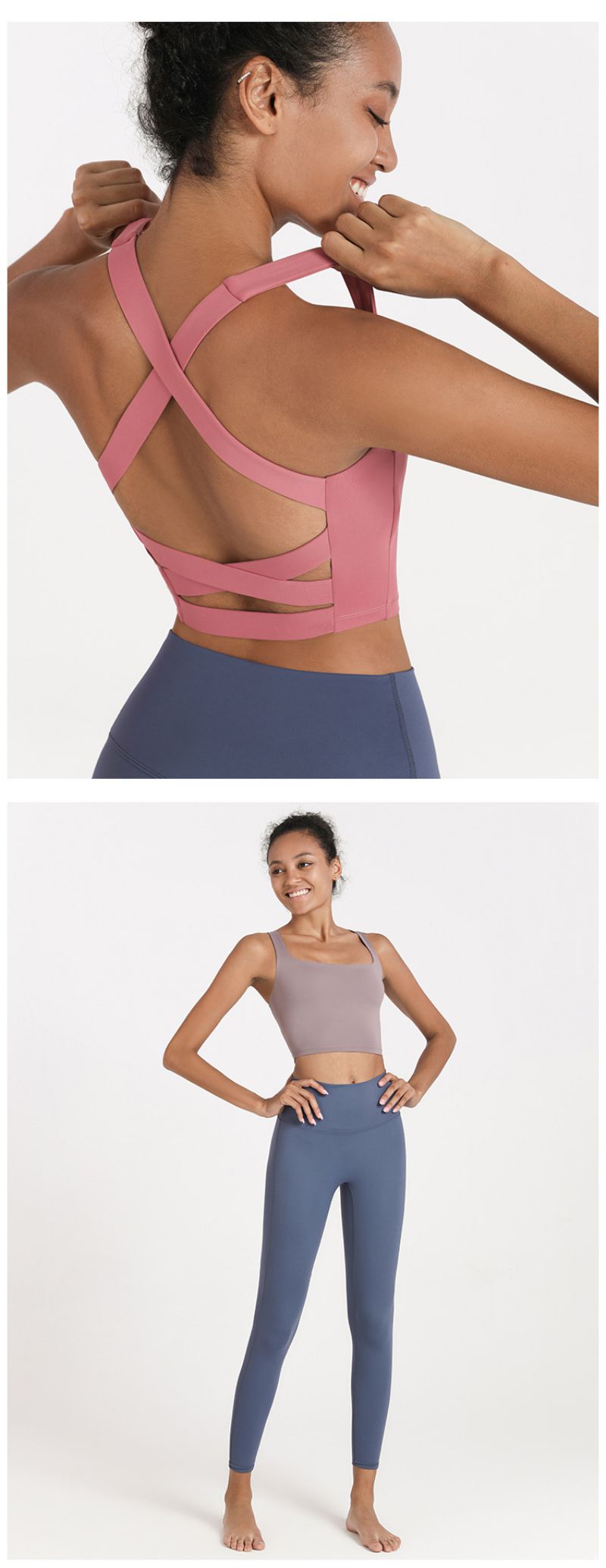 Crossed High Support Padded Yoga Top