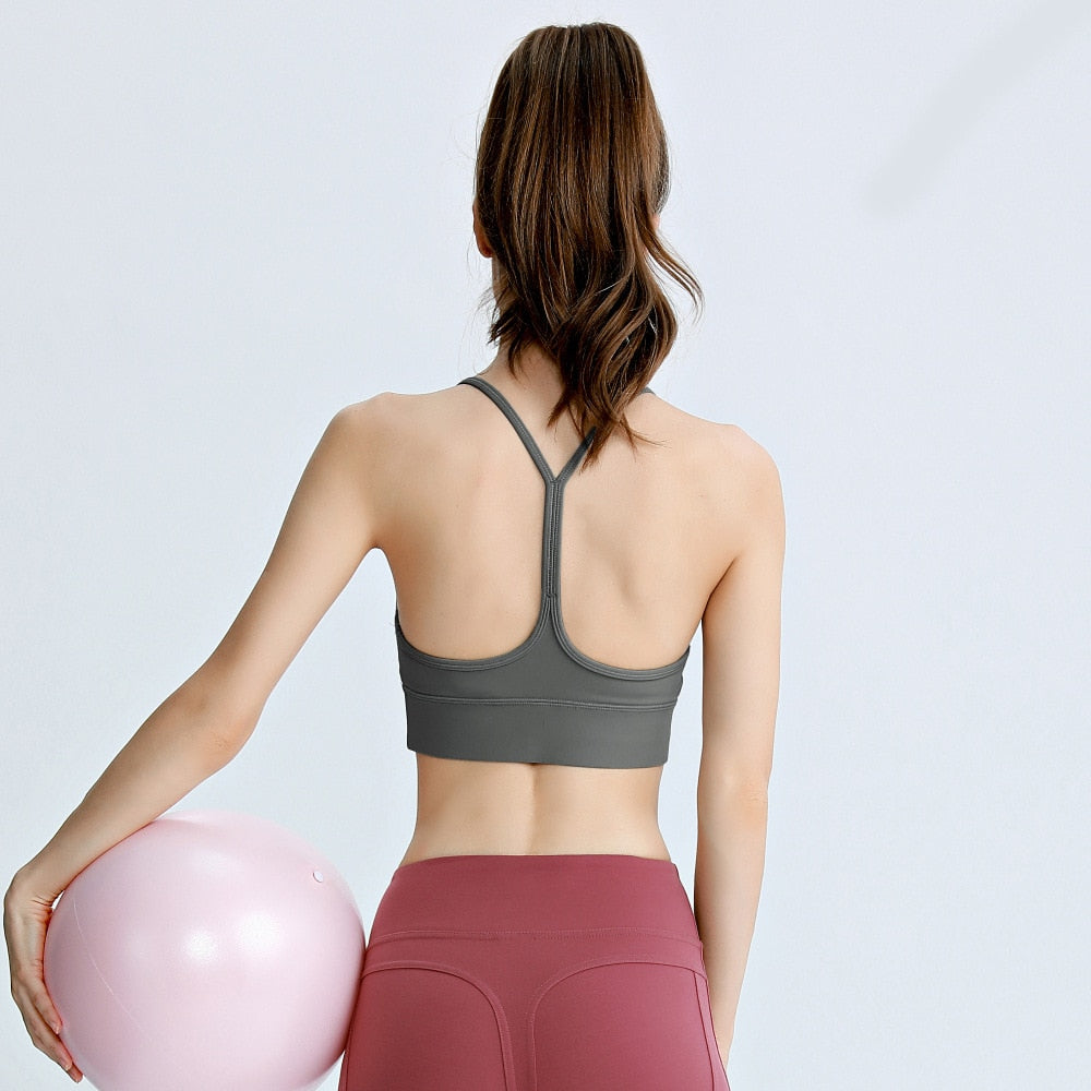 Y-Shaped Back Strap Yoga Top