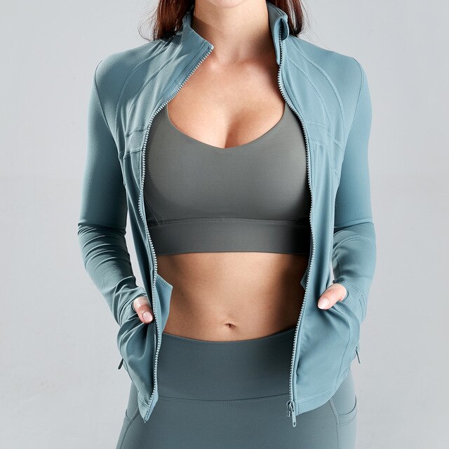 Zipper Sports Jacket Yoga Top