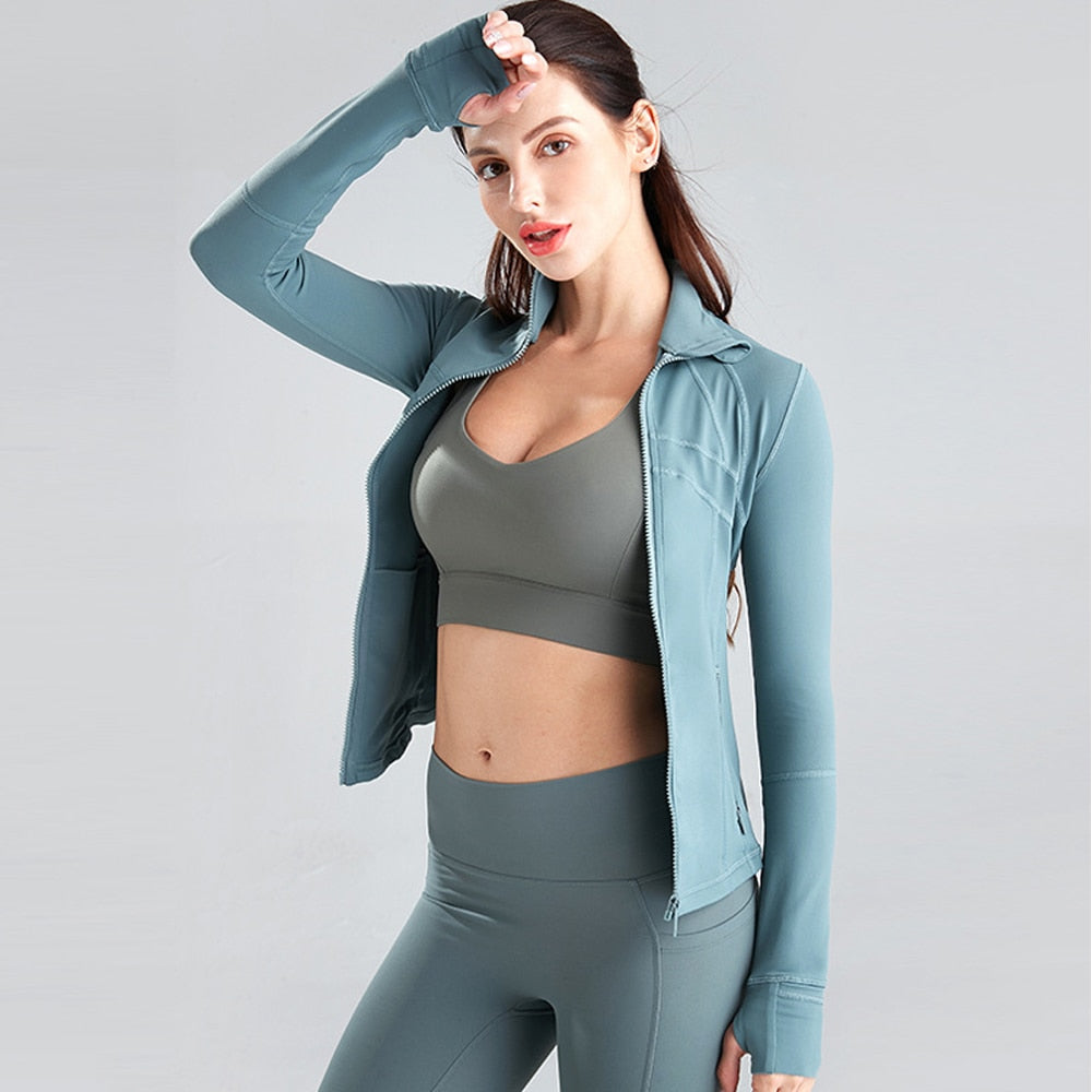 Zipper Sports Jacket Yoga Top